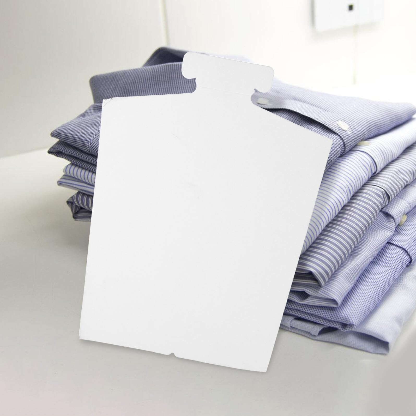 Cartons de Pliage pour Chemises 50 Pcs en Carton Blanc Double Couche | Feuilles pour Vêtements, Usage Retail et Assemblages Scolaires, Imprimables pour Logos, Renfort D’emballage