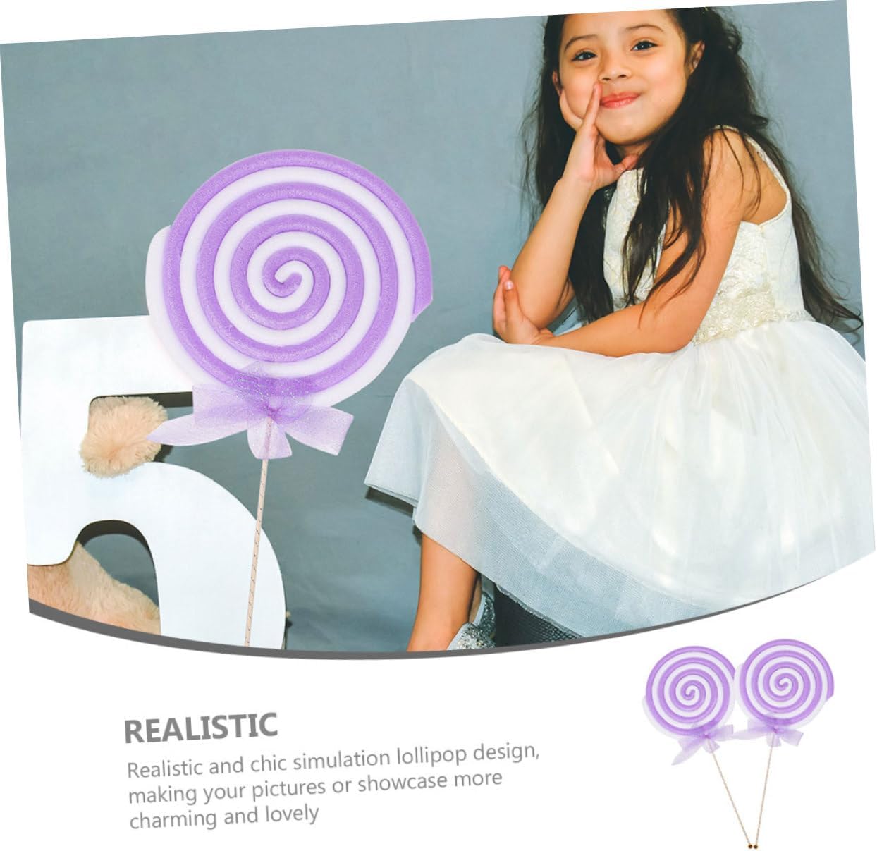 Ciieeo 2pcs Party Decorations Lollipop Photo Prop Decorative Lollipop Ornament for Birthday