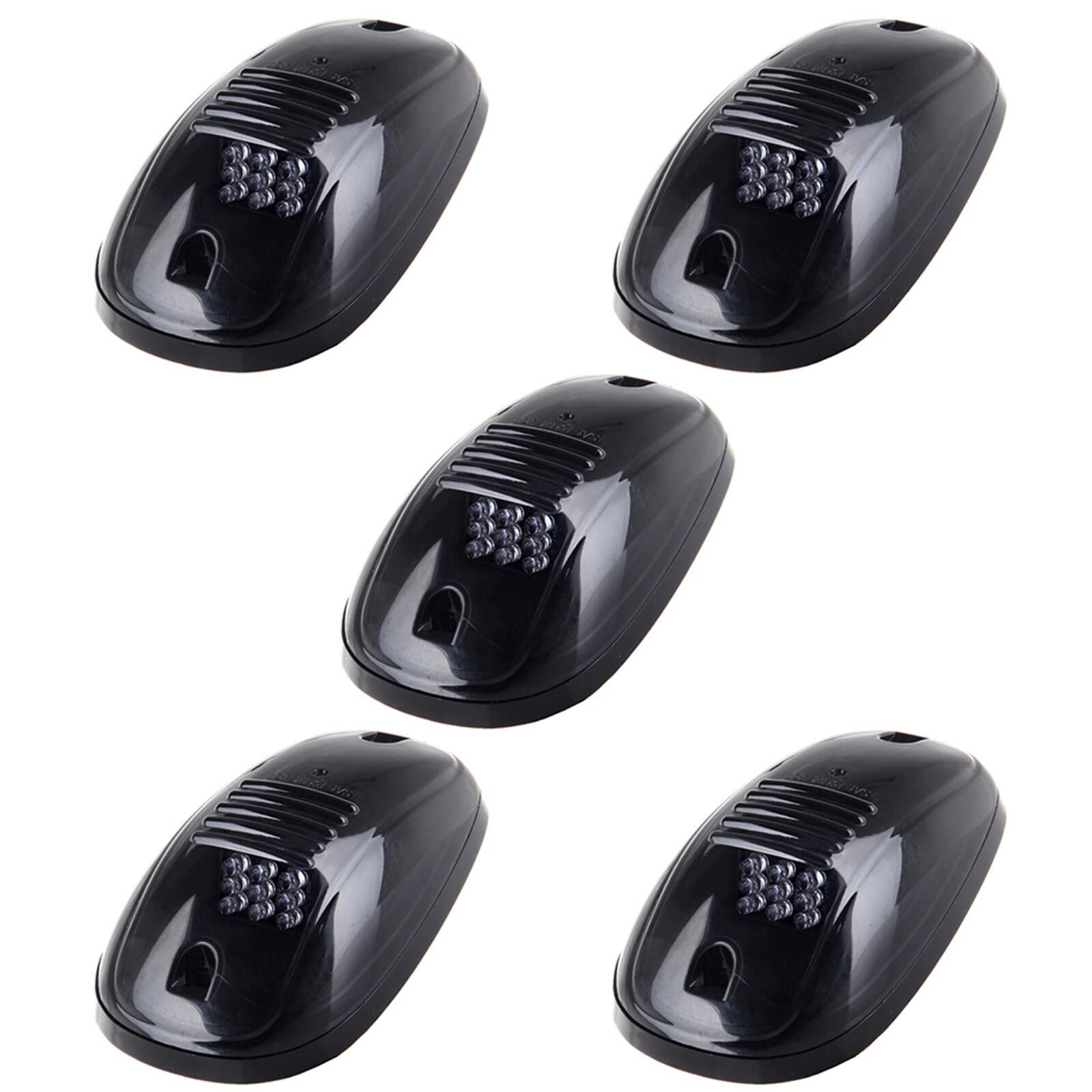 LBRST 5pcs Smoke Cab Light 9LED Amber Top Roof Running Cab Marker Lights Assembly Compatible with Dodge Ram 1500 2500 3500 4500 5500 2003-2018 Pickup Trucks