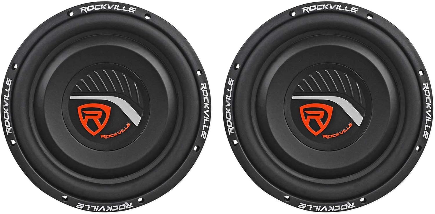 Rockville W12T4S2 12" Shallow Mount 1400w Peak/350w RMS CEA Compliant Car Subwoofers, 2-Ohm, 2-Piece