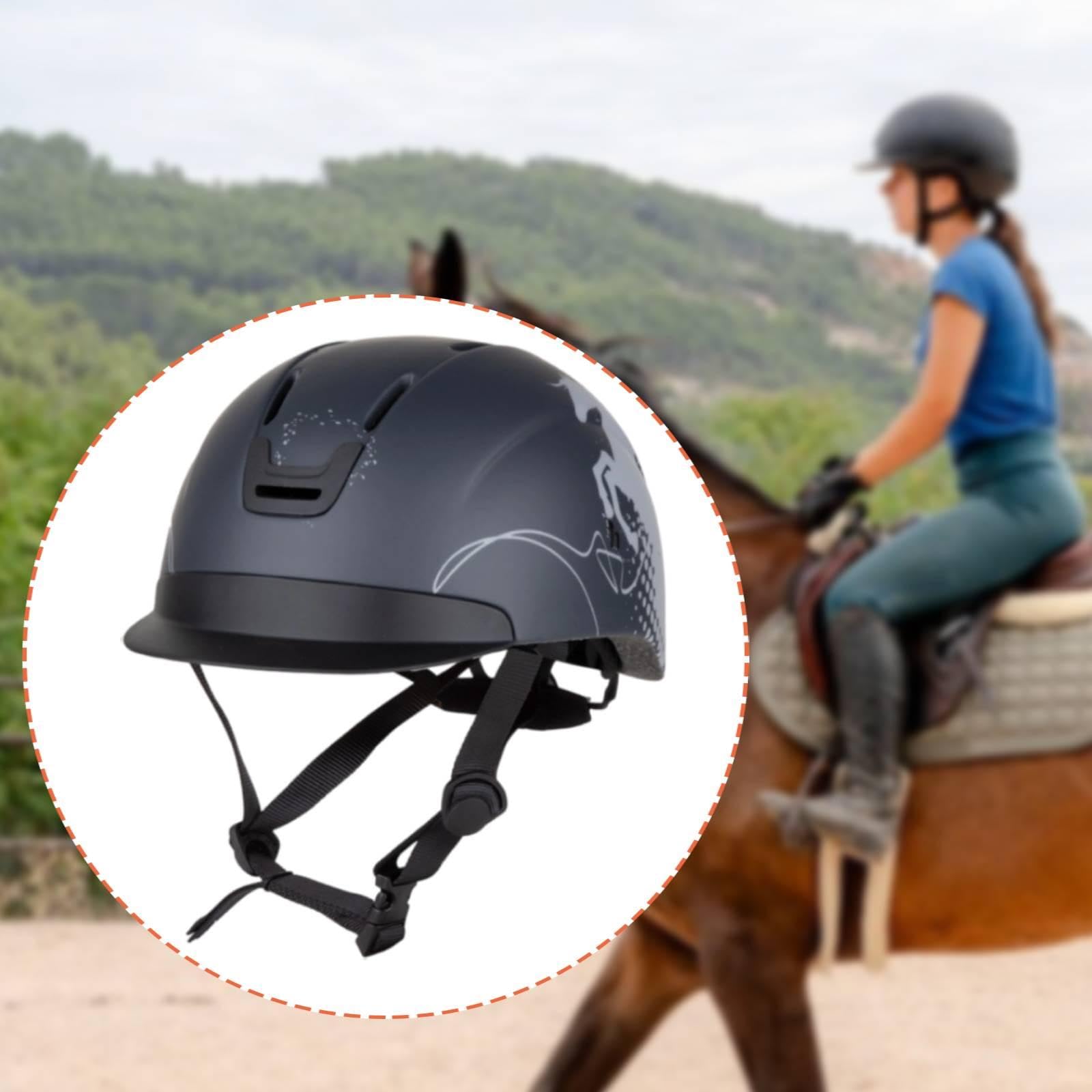 Qianly Casco de Equitación Casco Caballo Casco Protector Casco Deportes Ecuestres con Estructura Ligera Y Forro Antichoques Ventilado para Ajuste Cómodo