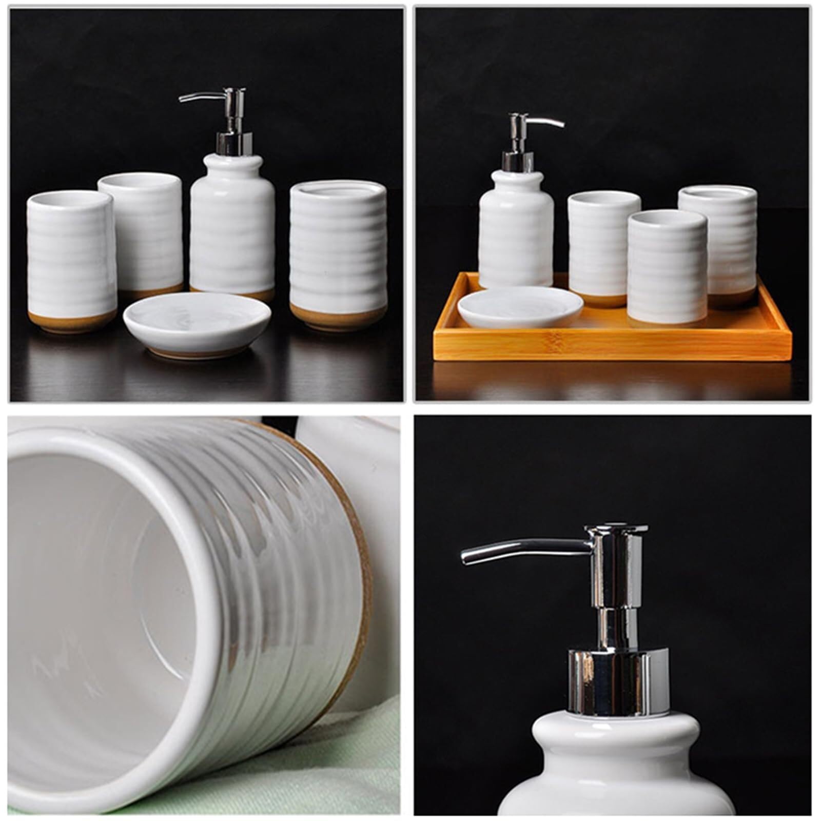 Set di accessori per il bagno Accessorio for tazza portaspazzolino da bagno, 5 pezzi, portaoggetti Arredamento per gli affittuari