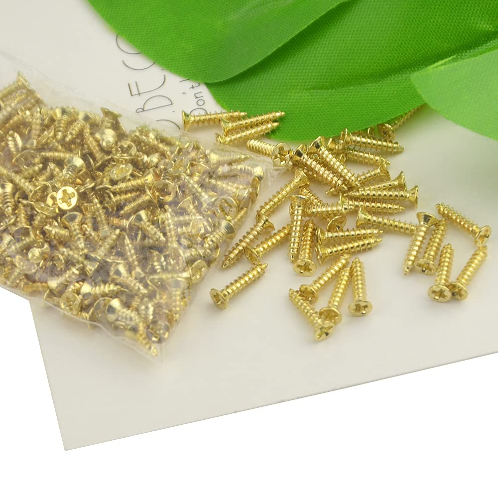1200pcs 6 Kinds M2 M2.5 Gold-Plate Carbon Steel Flat Head Self Tapping Screw Stainless Cross Recessed Pan Head Screw Assortment Kit Collected in A Convenient Case