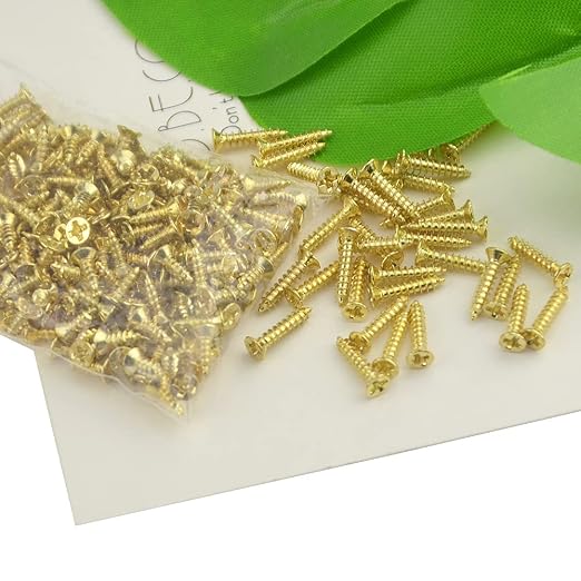 Kit de tornillos autorroscantes M2 y M2.5 acero carbono dorados 1200 pcs miniatura 4