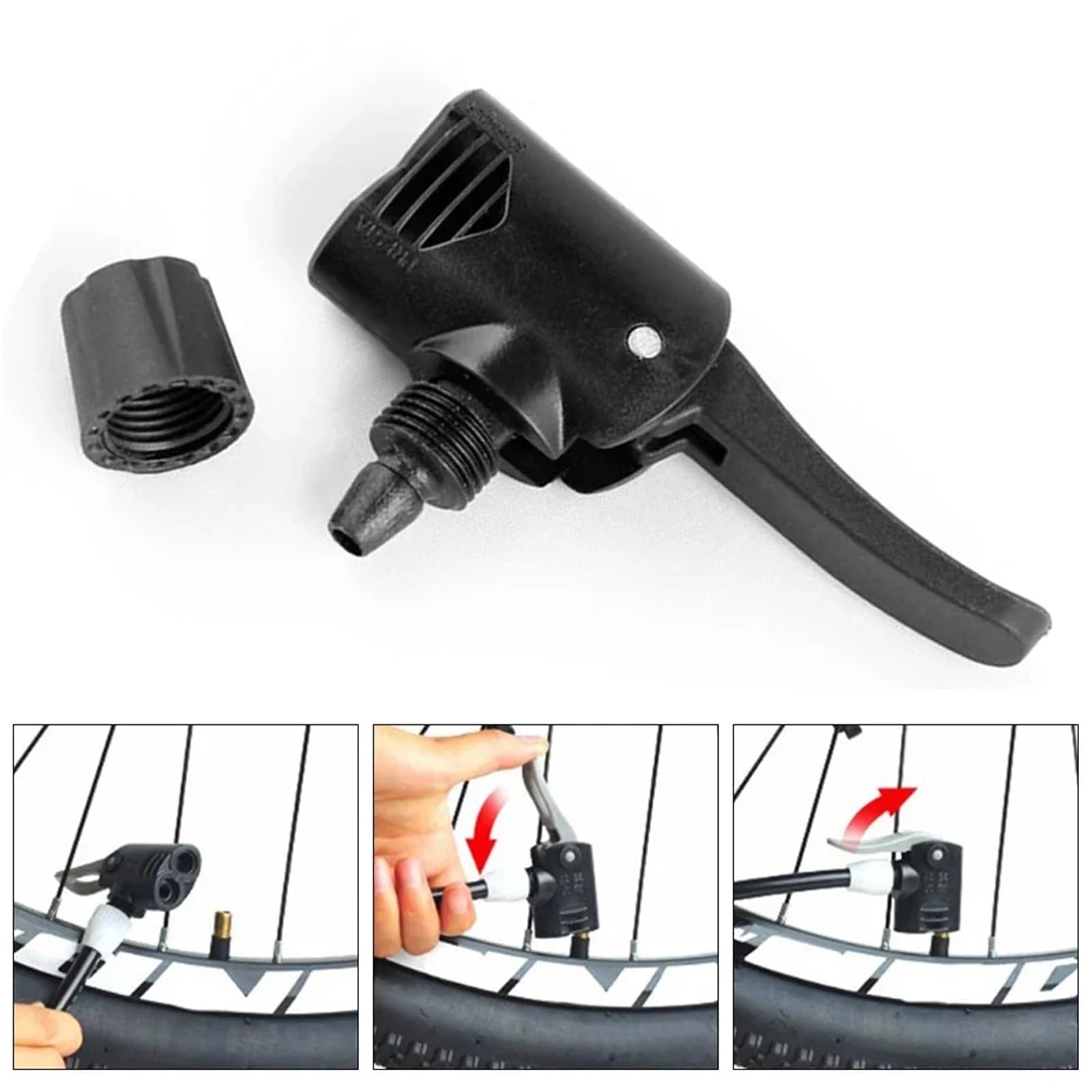 40 Stück Auto Fahrrad Luftpumpe Umwandlung Clip 2-in-1 Schnellkopfdüse für schnelles Reifenaufpumpen