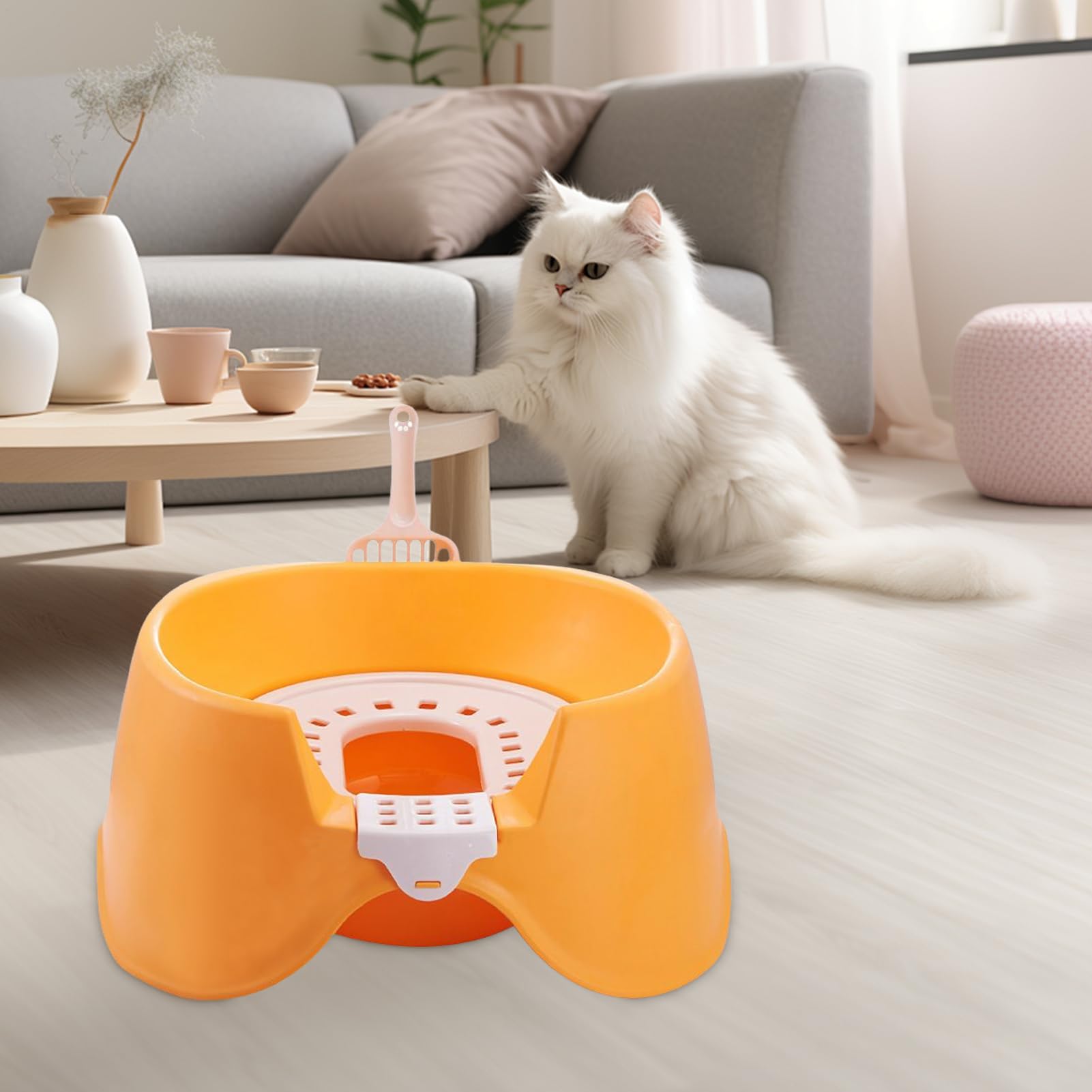 Bac à Litière pour Chat Plateau pour litière | Plateau Ouvert à Bords Hauts pour Chaton, Chats de Grande Taille et Lapins - Idéal pour Maison, Petit Appartement, Magasin