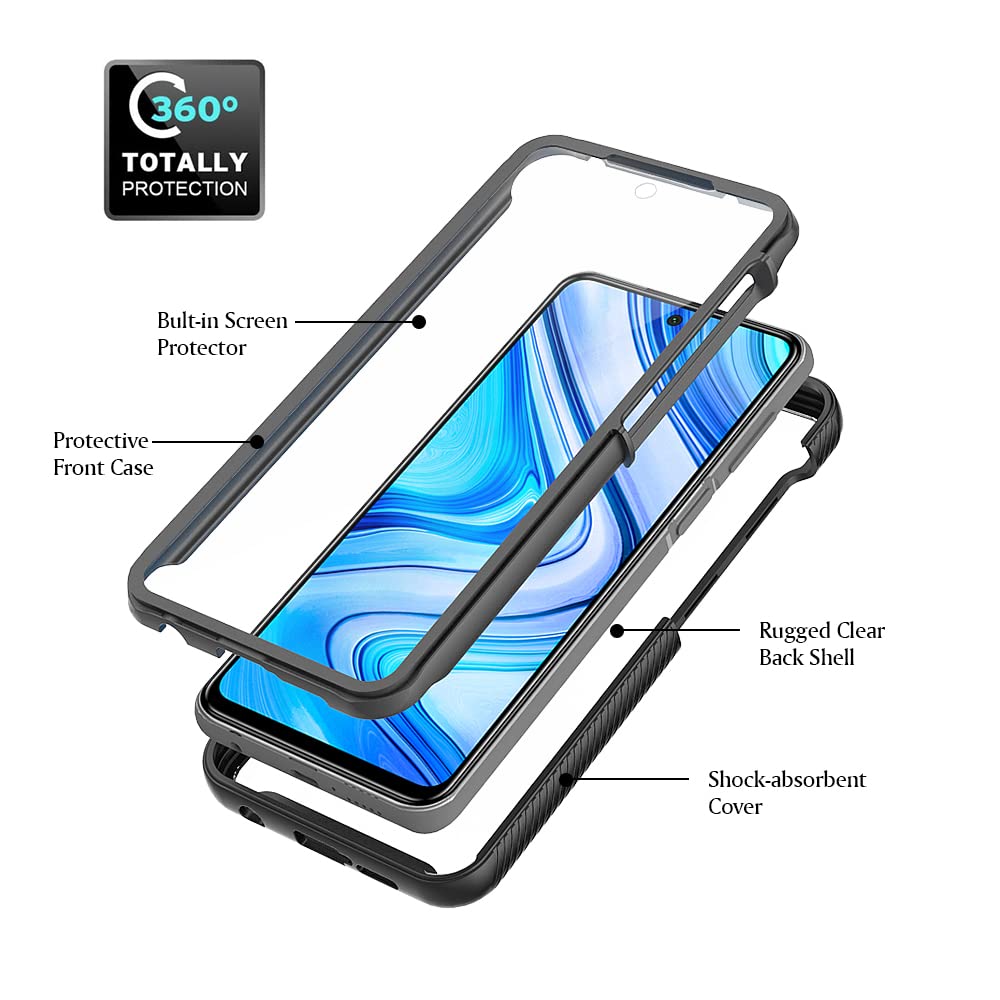 COVER 360° PER XIAOMI REDMI NOTE 9 5G CUSTODIA FRONTE RETRO TRASPARENTE IN TPU - Foto 10