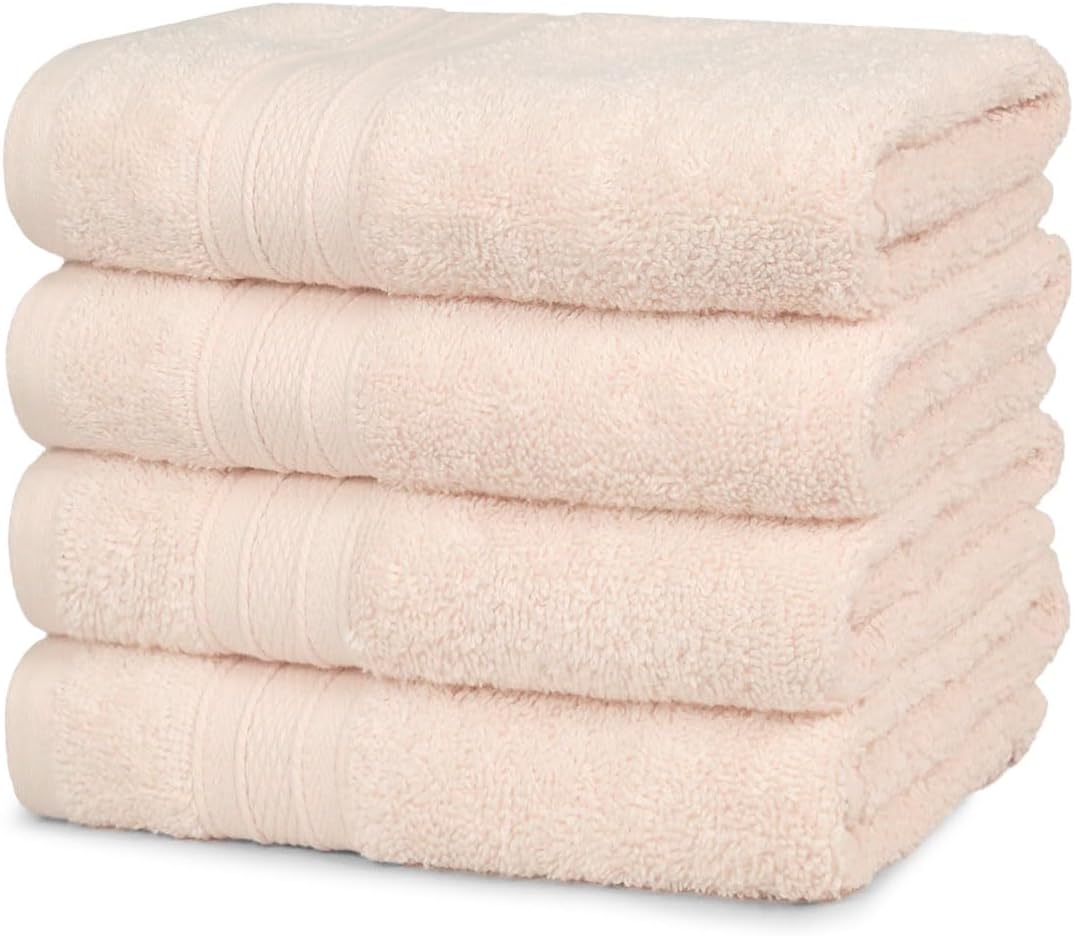 Trident Soft Comfort Air Rich Towel 100% Cotton Hand Towel for Daily use, 500 GSM Highly Absorbent Towels for Men/Women, 4Pc Hand Towel Set (41 cm X 66 cm), Linen
