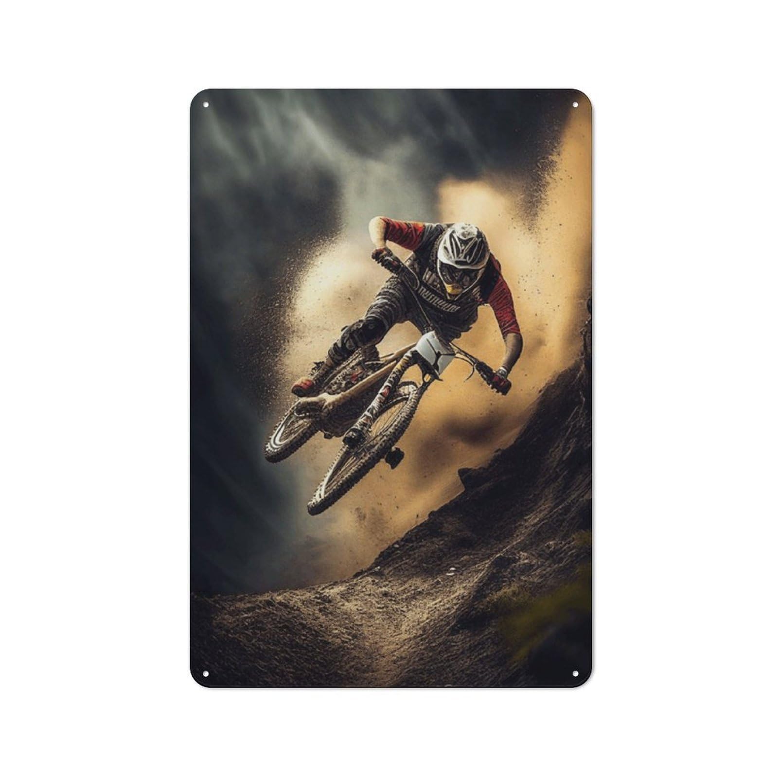 Junmoney Mountainbike Downhill Retro Metal Sign 30X20cm For Garden Room Or Summerhouse, For Garden Room Decor Fans
