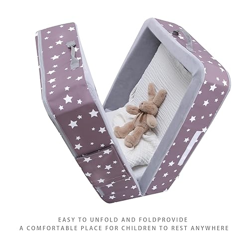 Miniatura 4 de Mooedcoe Cama plegable para niños pequeños con lados, cama de parachoques portátil para niños pequeños para viajes, cuna de espuma para dormir
