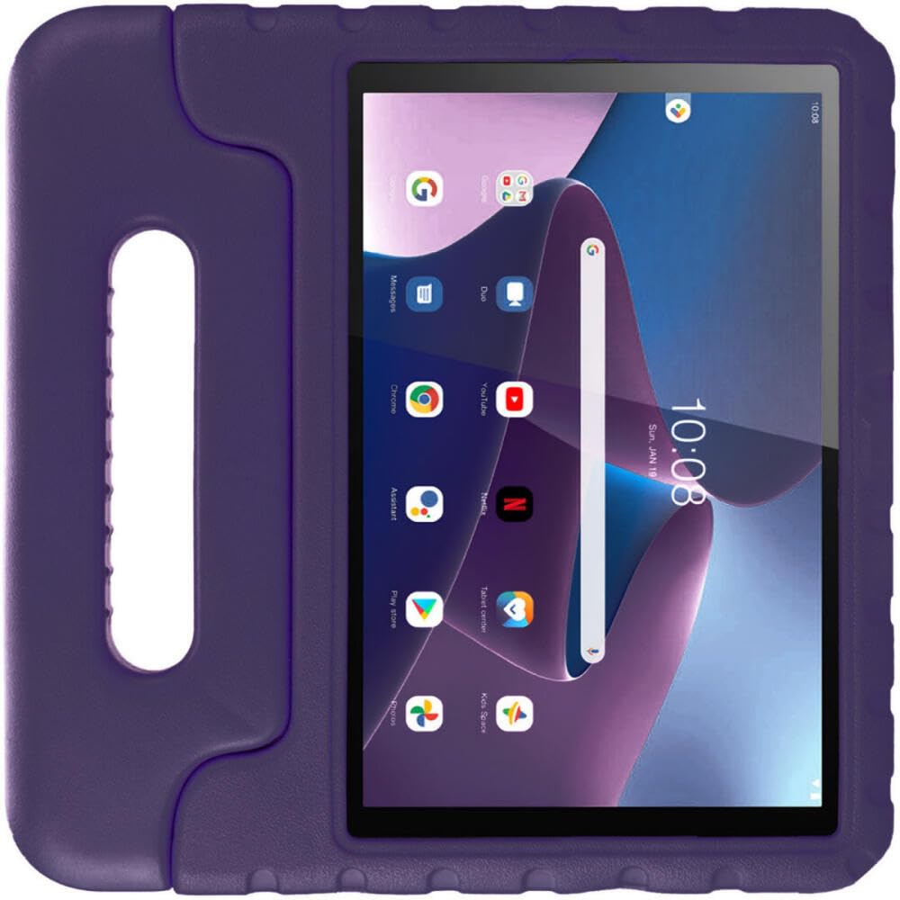 HappyCase Kinder-Tablethülle Für Lenovo Tab M10 Gen 3 (10,1 Zoll) – Stoßfest, Mit Griff & Ständer, Rot