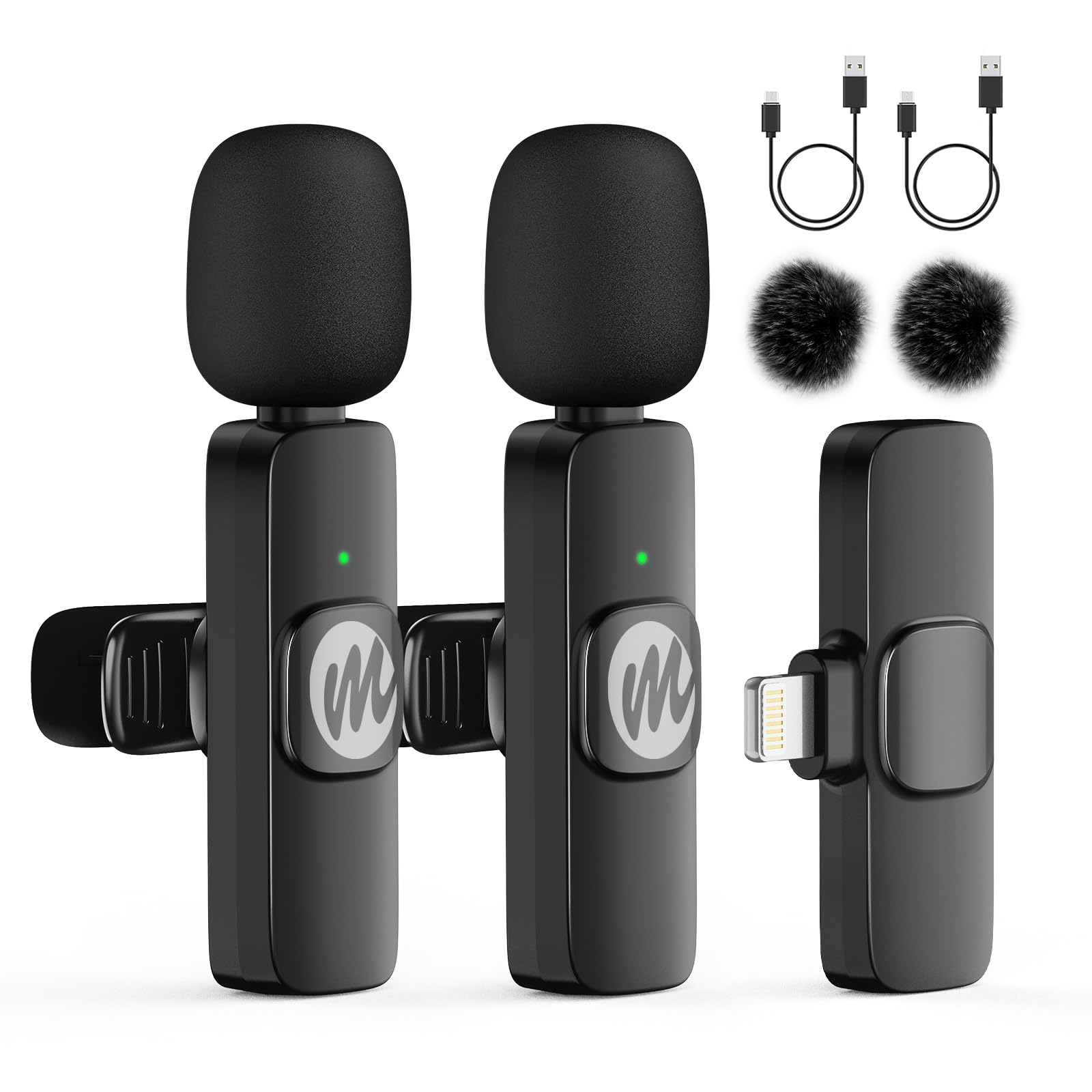 Ihakkason Micrófono Lavalier Inalámbrico Con Cancelación De Ruido – Plug & Play Para IPhone, Android Y PC, Ideal Para TikTok Y YouTube