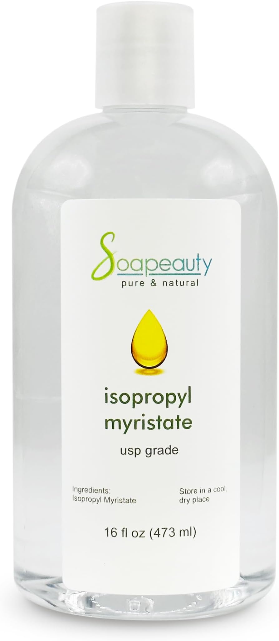ISOPROPYL MYRISTATE Cosmetic Grade for Soap Making, Fragrances, Shampoo, Creams & Lotion, Makeup & Adhesive Remover, Antiperspirants & Deodorants | 16 fl oz