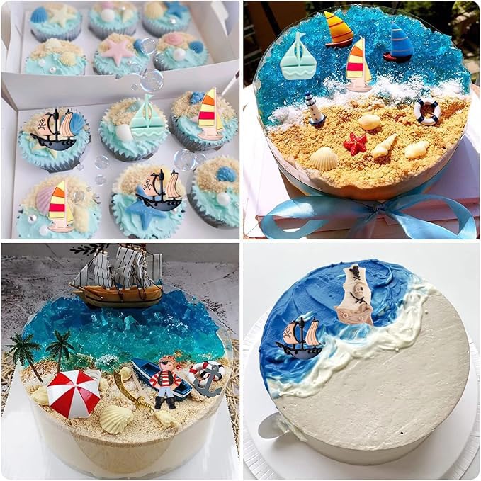 Mujiang Pirate Silicone Molds Pirate Ship Fondant Mold Sailboat Mold Sword Chocolate Mold For Cake Decorating Cupcake Topper Candy Polymer Clay Gum Paste Set Of 4 - Image 5