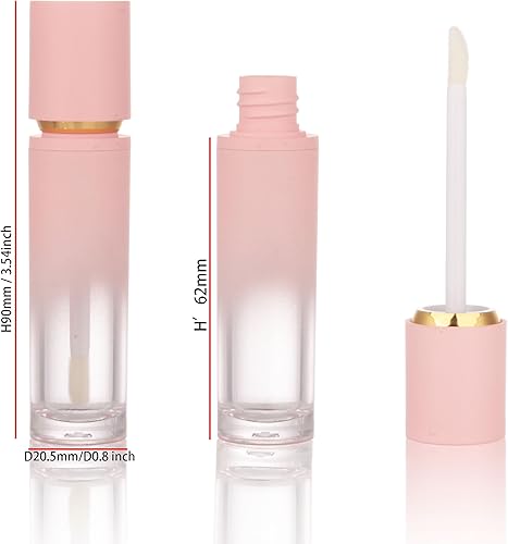 Miniatura 2 de 8 Uds., tubos de brillo de labios gruesos negros vacíos de 0.3 fl oz tubo de brillo de labios con aplicador de varita para botellas de tinte de