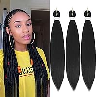 Vista 14 de Cabello trenzado rosa preestirado, fácil de trenzar, textura Yaki, pelo sintético profesional trenzado de 26 pulgadas, ajuste de agua caliente