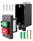 1 Pcs 110V/220V Dual Voltage Single Phase On Off Switch with Deep Switch Box Hardware Fit for Table Saw Router Table Drill Press Bench Saw