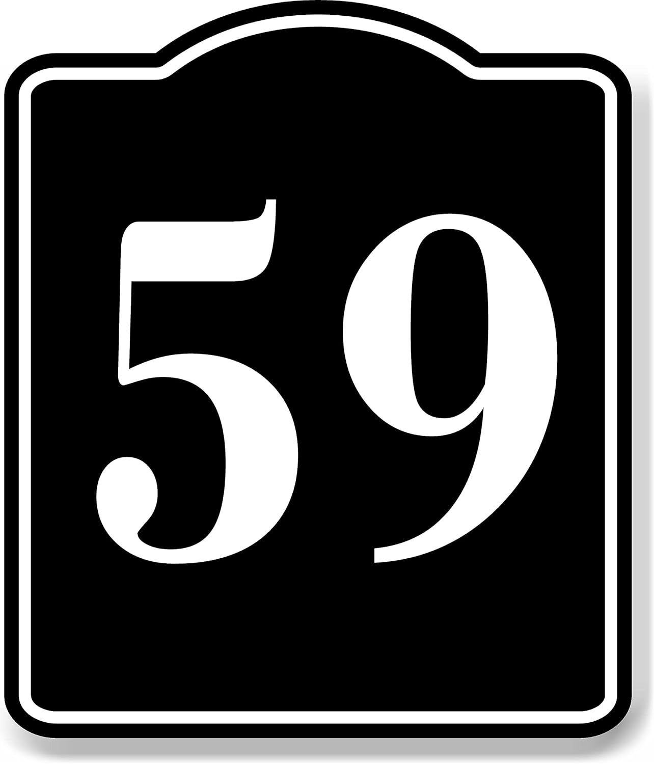 59 Bay Garage Door Plate Field Lane Gate Number BLACK Aluminum Composite Sign, 15x18