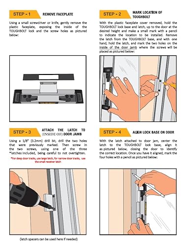 Toughbolt 3HB001 Double Deadbolt Sliding Patio Door, Child Safety, Home Security Lock. 2023/24 Model thumb #8