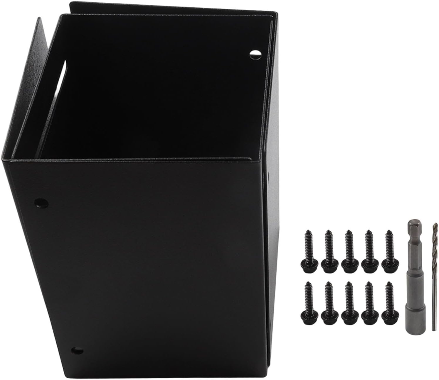 Stainless Steel Adjustable Post Cover 3.3-6 Inch Range Waterproof Rustproof Protector for Mailbox Fence Swing Deck or Garden Wooden Posts Black Set of 4(A)
