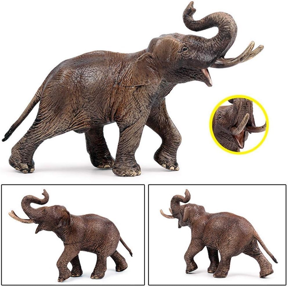 Image of Realistic Elephant Figure Toy Playset for Kids 3+| 1PCS Wild Safari Animal Action Figurine Model Decoration Toys Set for Boys and Girls Birthday Gift for Children Education & Learning Items