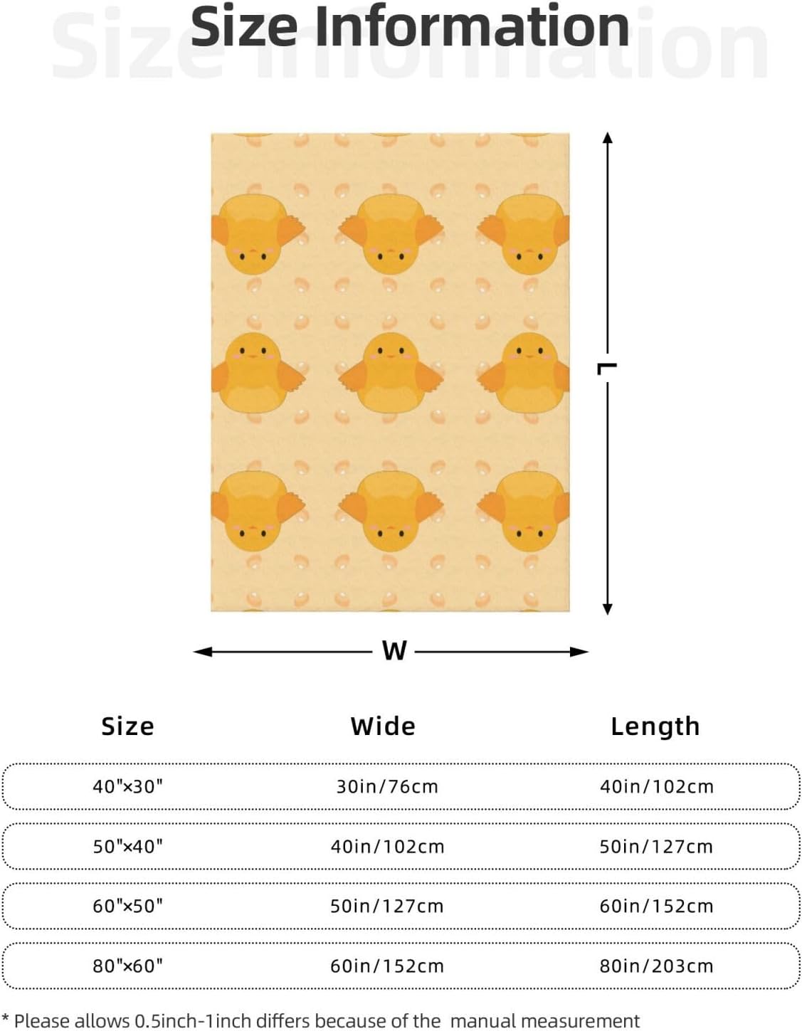 Cartoon Chick Decorative Gift Blanket, Sofa Bed Living Room Camping Travel Blanket (50 * 40 inches), Flannel Children's Blanket,