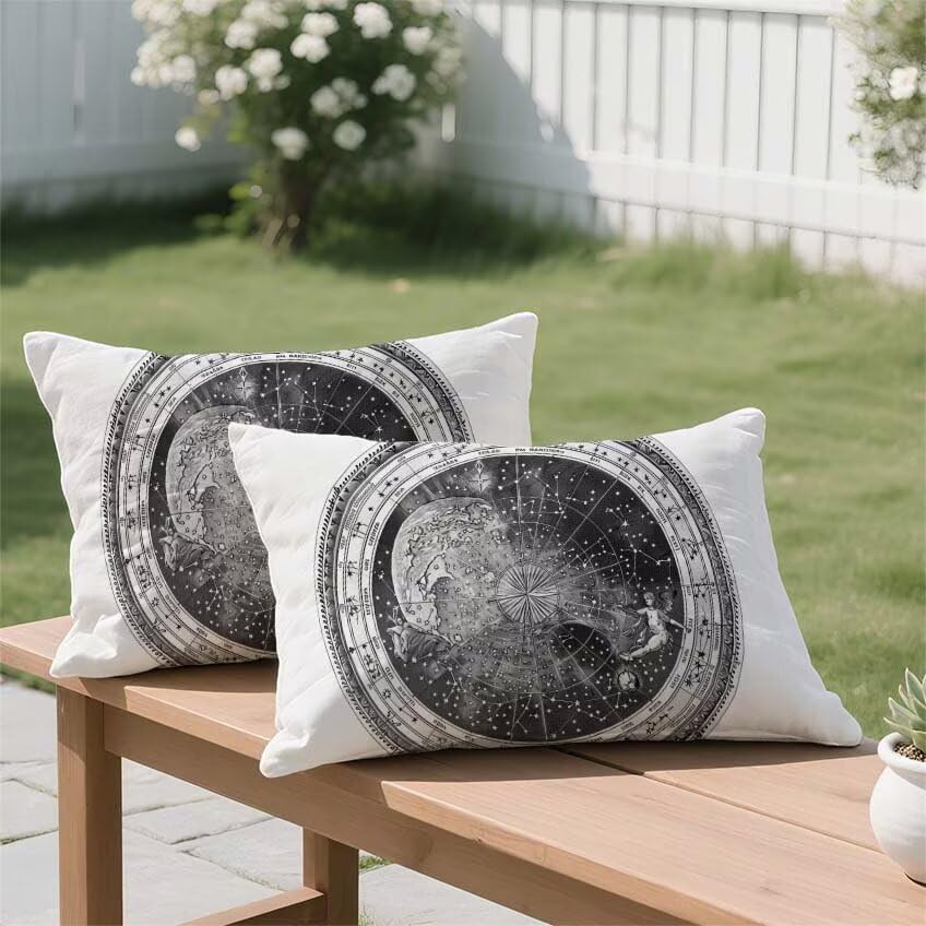 Housse de coussin 50x90cm rectangulaire lin pour décoration maison et patio en automne