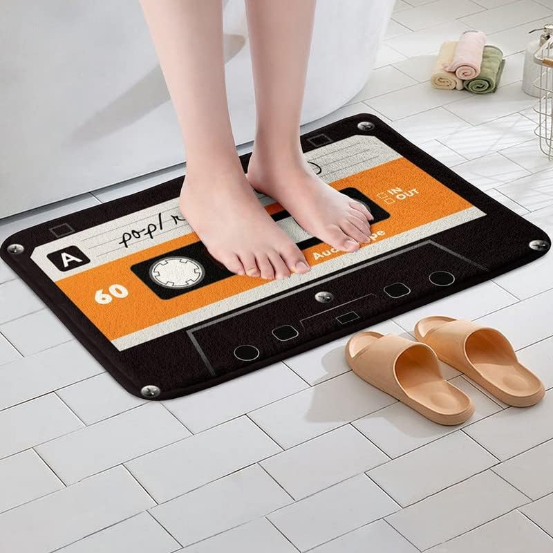 Miniatura 2 de Erosebridal Alfombras de baño para fiestas de los años 80, de 16 x 24 pulgadas, tapetes de baño con casete de audio para niños, niñas y
