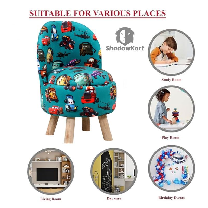Image of Ottoman Kids pouffe Stool for Small Baby Chair Study Stool for Kids Playing Products Little Baby Dining Chair for Feeding Kids Cartoon Bedroom Chair,14x14x26 Inch, Single Chair