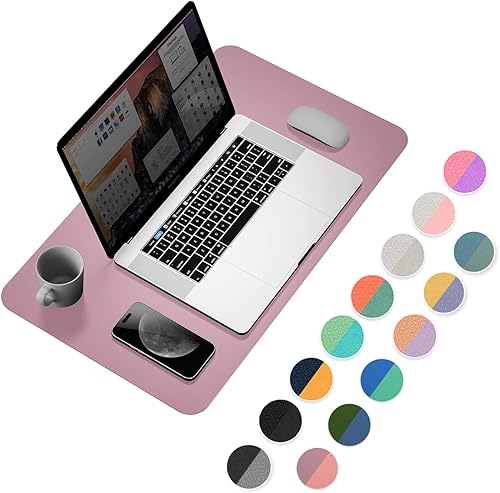YSAGi Tapete de escritorio de oficina, 23.6 x 13.7 pulgadas, ultra fino, impermeable, de piel sintética, protector de escritorio para teclado y