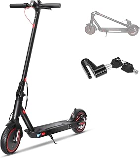 Electric Scooter Adults 16/22 Miles Long Range 21 mph Top Speed Max 500W Motor Brake Pad Lock with Dual Braking and Dual Suspension, App
