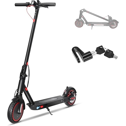 Electric Scooter Adults 16/22 Miles Long Range 21 mph Top Speed Max 500W Motor Brake Pad Lock with Dual Braking and Dual Suspension, App