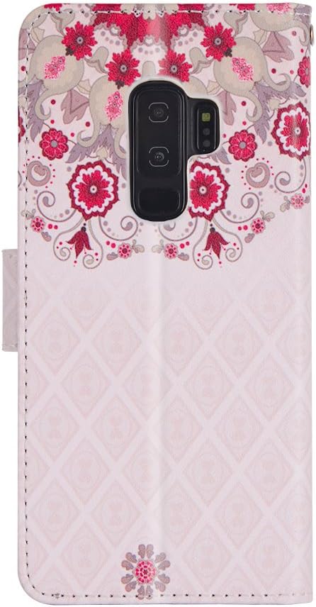 UrSpeedtekLive Galaxy S9 Plus Wallet Case Folio Flip Premium PU Leather Case Cover w/Card Holder Slot Pockets, Wrist Strap, Magnetic Closure Compatible Samsung Galaxy S9 Plus(2018),Floral