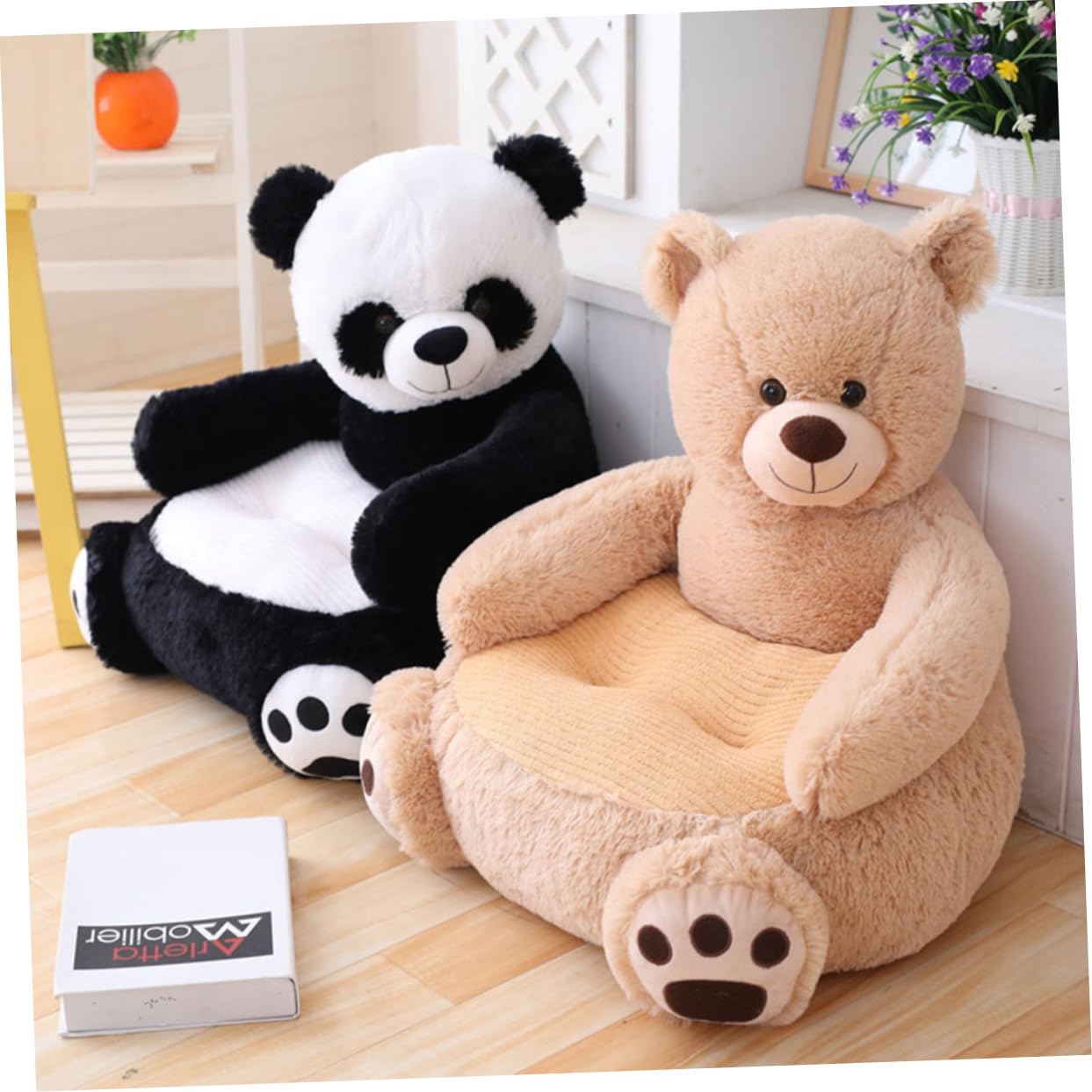 STOBAZA 1Pc Adorable Cartoon Panda Sofa Chair for Comfortable Seat for Home Nursery Playroom Cute Panda Design