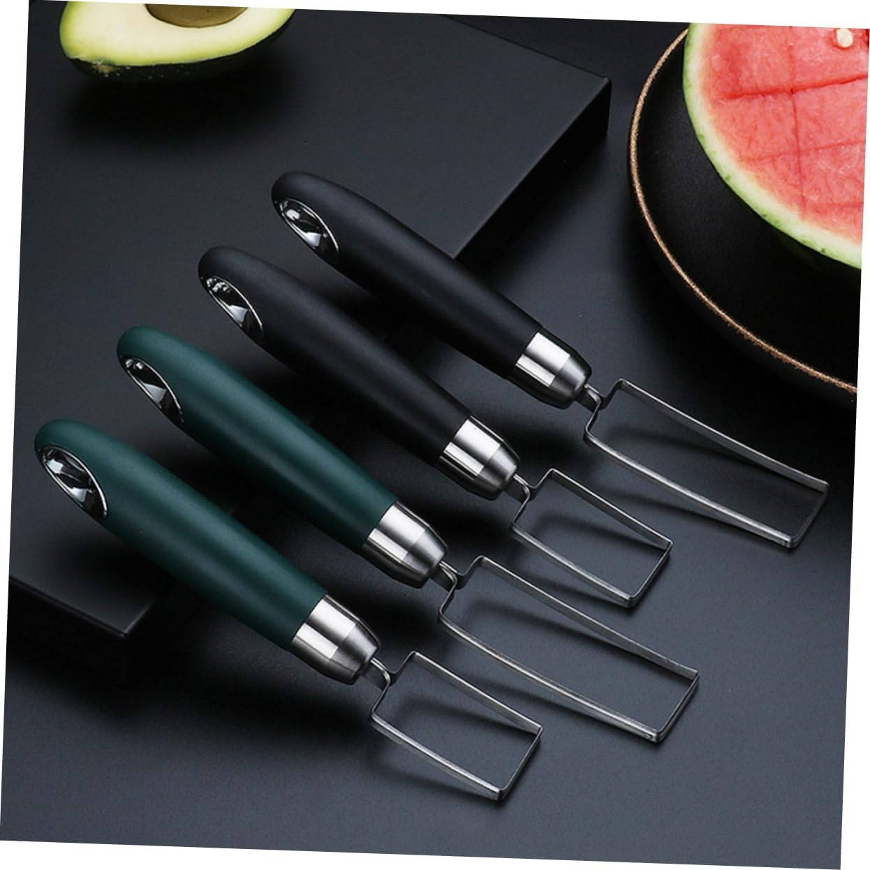 Stainless Steel Watermelon Cutter 304 Fruit Slicer Black Compact