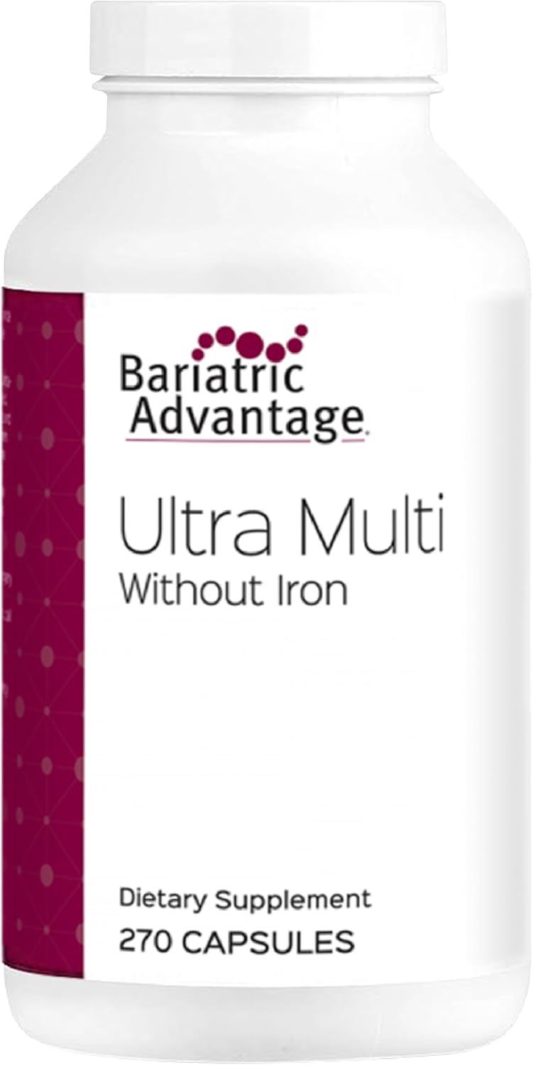 Bariatric Advantage Ultra Multi Without Iron – High Potency Multivitamin – for Surgery Patients with Calcium, Vitamin C & More – 270 Capsules