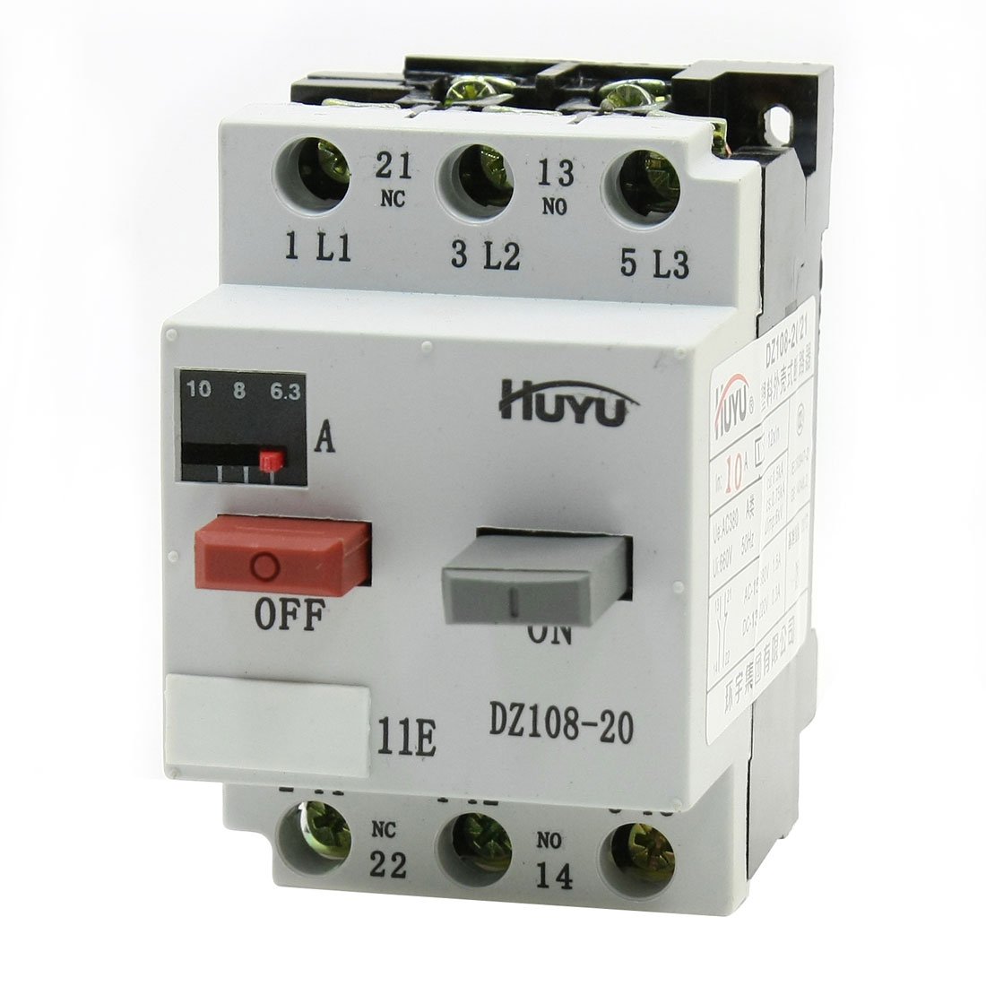 IEUMJNAT DZ108-20 3P 1NC 1NO 6.3-10A Range 20A Circuit Breaker