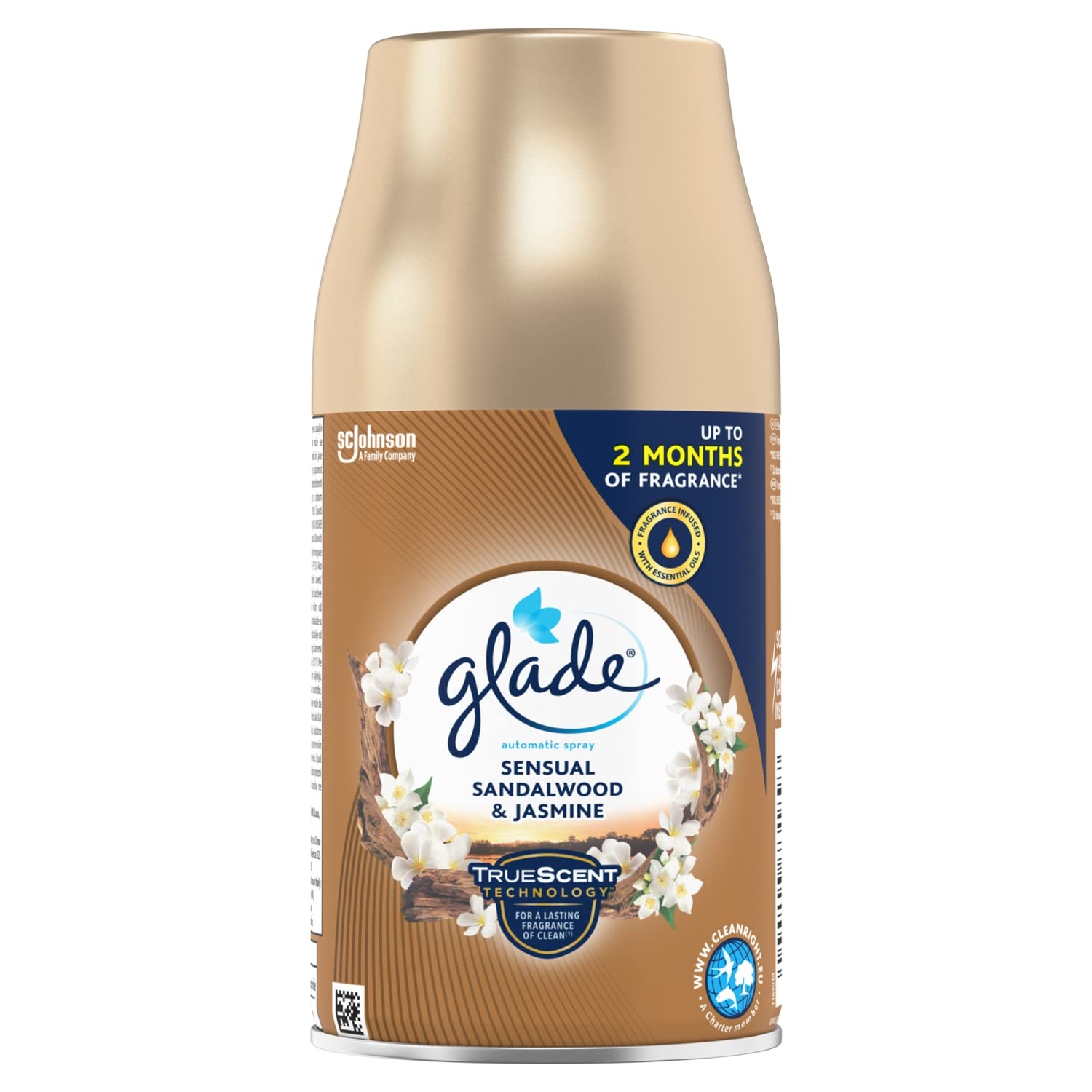 Glade Automatic Air Freshener Refill, Room Spray & Odour Eliminator, Sandalwood & Jasmine Air Freshener 269ml