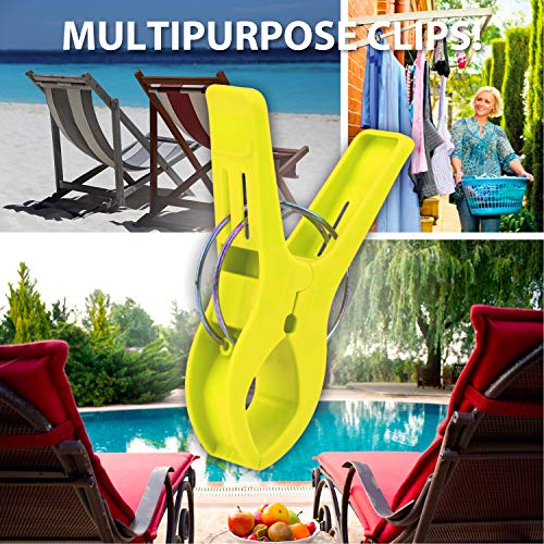 Beach Towel Clips - 20 Pack Chair Clips For Beach Towels Cruise - Red, White And Blue Jumbo Beach Towel Chair Clips - Heavy Duty Clips For Laundry, Beach, Pool Or Cruise Ships #TOP3