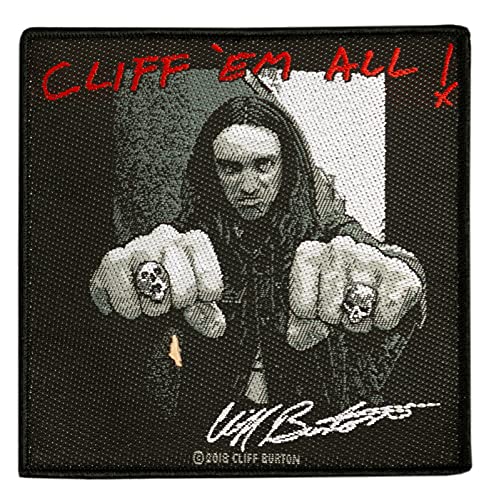 Cliff Burton Metallica Band Sew-On Patch, 100% Polyester, Multicolored, Rectangular, Licensed Merchandise