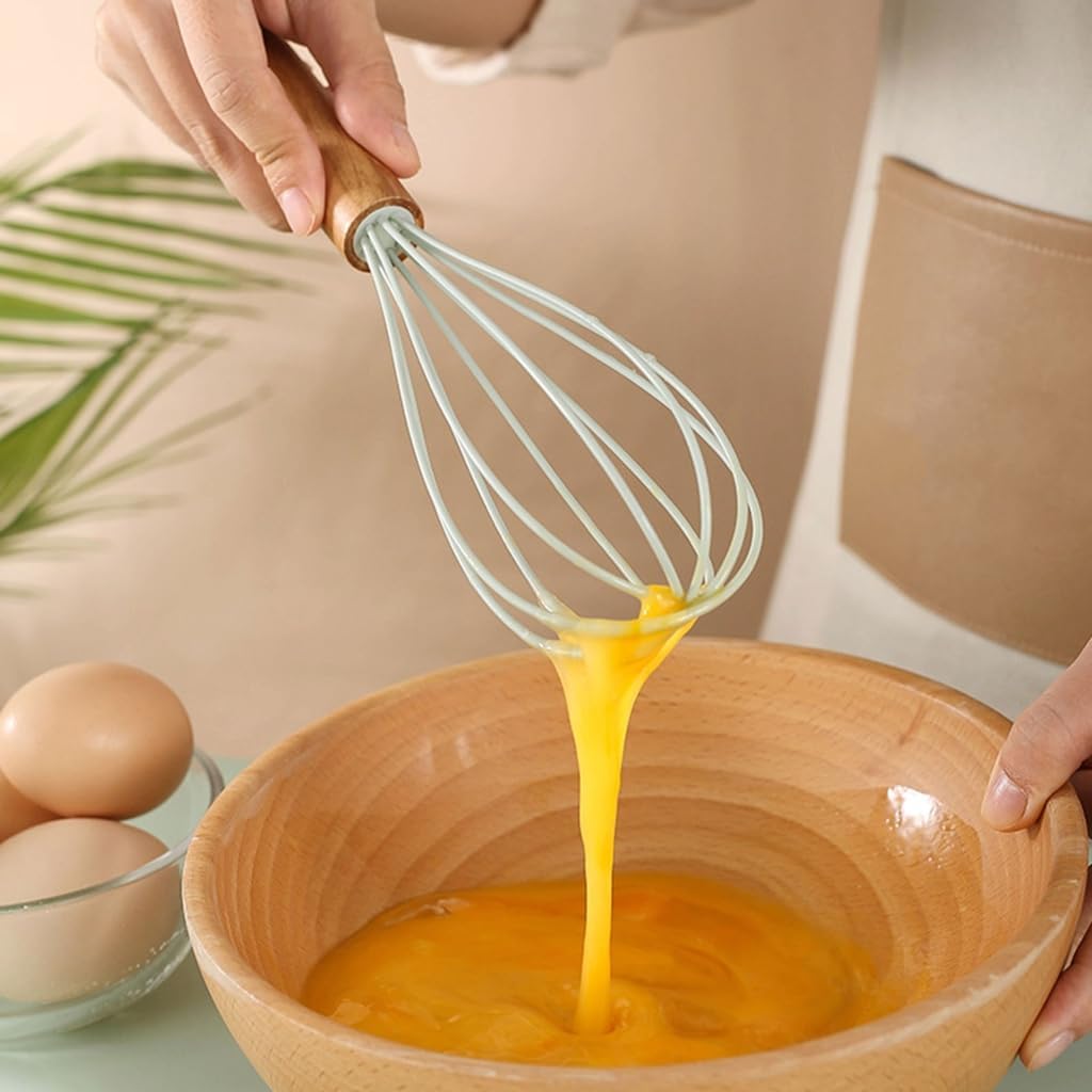 12x Heat Silicone Cooking Tools Silicone Spatulas for Cooking Kitchen Gadget Wooden Handles Spatula Spoon