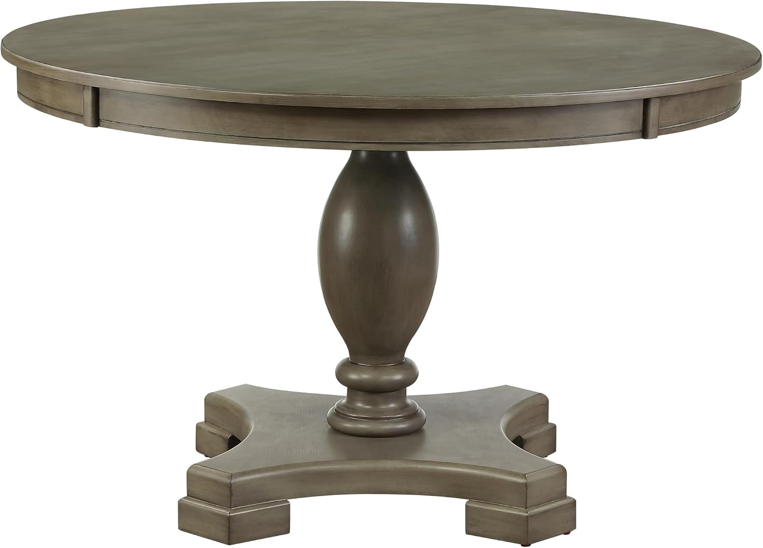 Sturdy Pedestal Base Modern Dining Table: Sleek Gray Oak Design for Lasting Stability