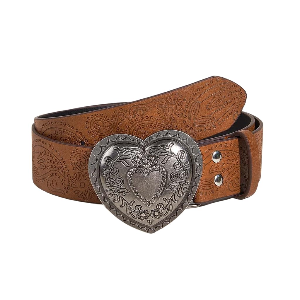 sannidhi Belt for Womens Heart Western Leather Star Buckle Waist Belts for Jeans Pants Ladies Cowgirls Cowboys Belt-picture-16