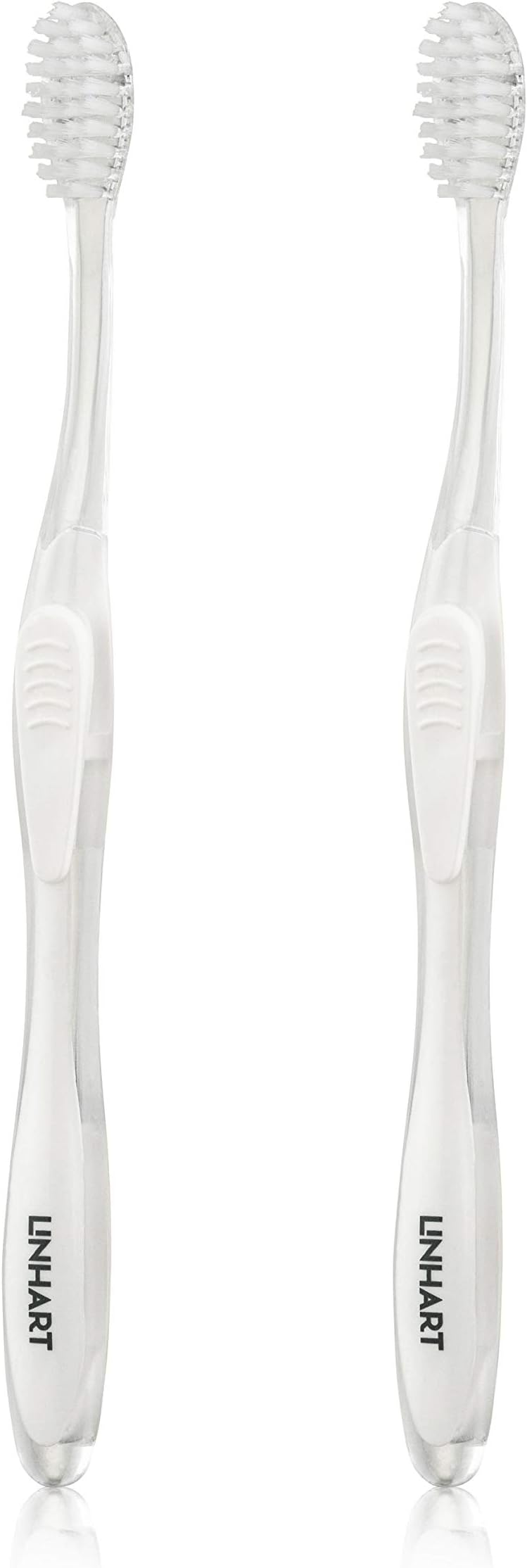 LINHART Extra Soft Toothbrush โ Teeth Whitening Toothbrush with Multi Length Bristles, White with White Bristles, 2 Pack