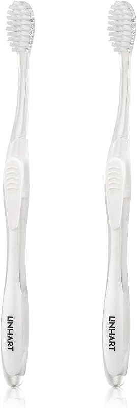 LINHART Extra Soft Toothbrush – Teeth Whitening Toothbrush with Multi Length Bristles, White with White Bristles, 2 Pack