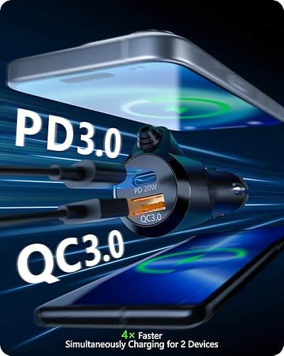 Miniatura 4 de LENCENT Adaptador Bluetooth para automóvil, transmisor de radio FM Bluetooth 5.3 con reproductor de música de agudos y graves de alta fidelidad,