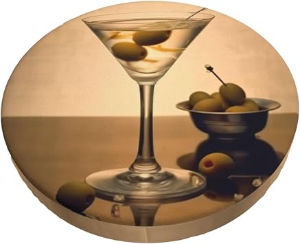 Velvet Round Stool Covers, 3 Layers Stool Covers Round with Thin Pad, Olive Martini Stool Seat Slipcover Comfortable Bar Stool Slipcovers for Home Bar Hotel Use