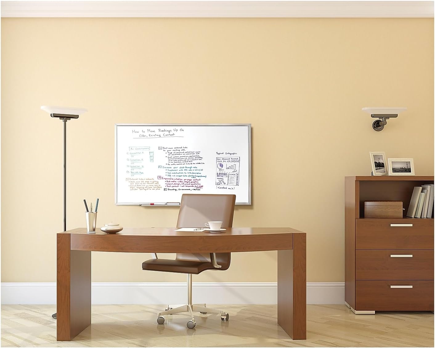 Ghent M2 Series Laminate Dry-Erase Whiteboard, Aluminum Frame, 4-ft x 3-ft (M2-34-1)