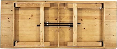 Miniatura 6 de Flash Furniture HERCULES - Mesa de granja plegable rectangular de pino macizo rústico antiguo de 8' x 40", color natural claro