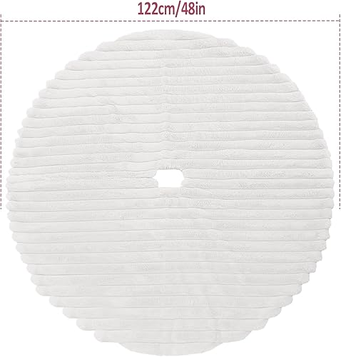 Vista 95 de Faldones blancos de felpa para árbol de Navidad, 36 pulgadas, tapete de lujo de piel sintética para base de árbol de Navidad con patrón de corazón